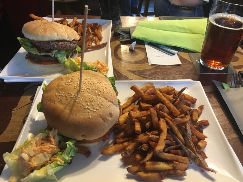 Recovery food. Burger and Fries