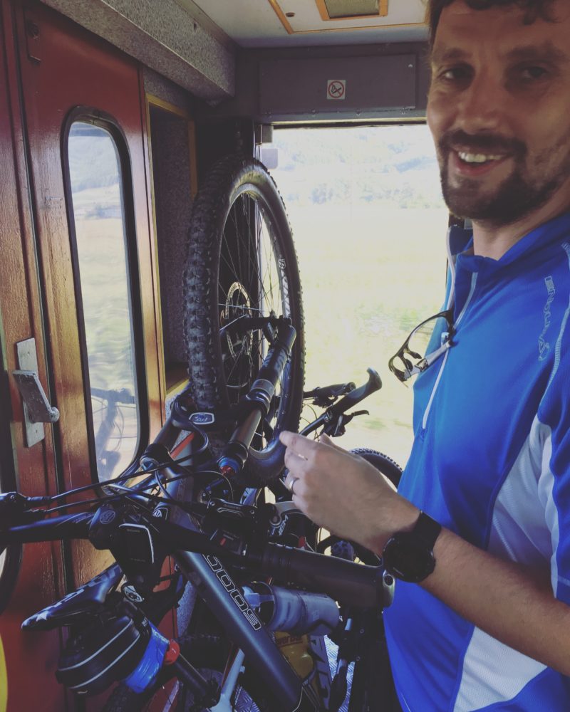 Bike storage. Romanian trains. Stacking up.