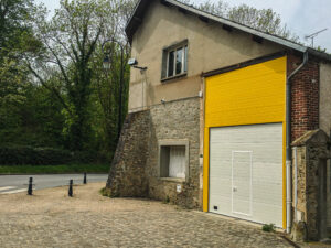 White Door Yellow Wall Contrast