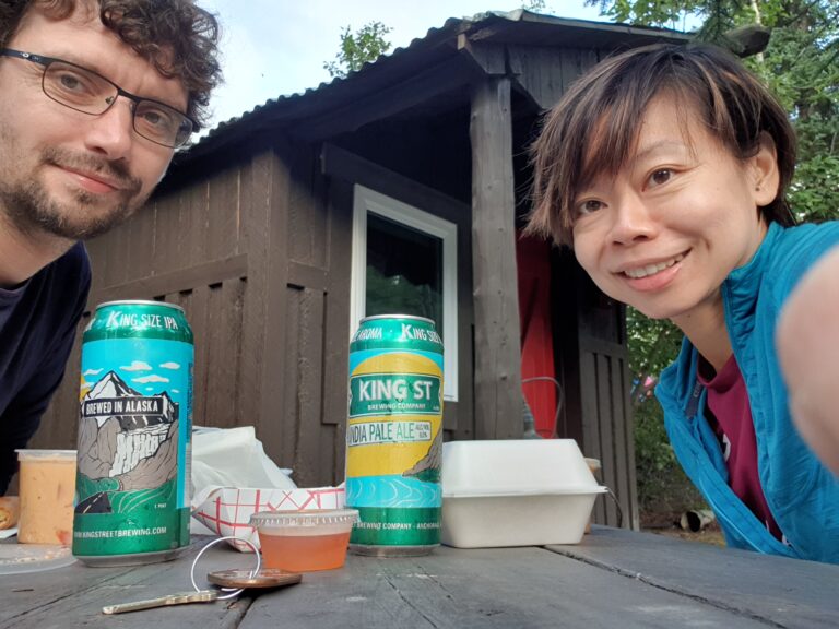 Dinner in front of cabin